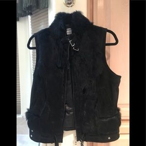 Beautiful Nygard Rabbit fur and suede vest